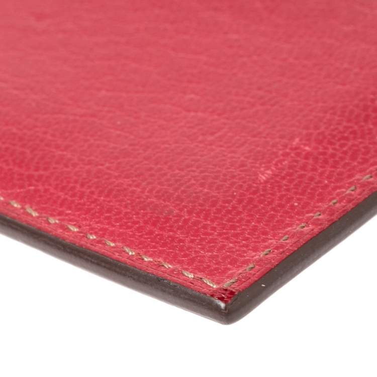 Pre Owned Cartier Fuchsia Leather Simple Slim Card Holder