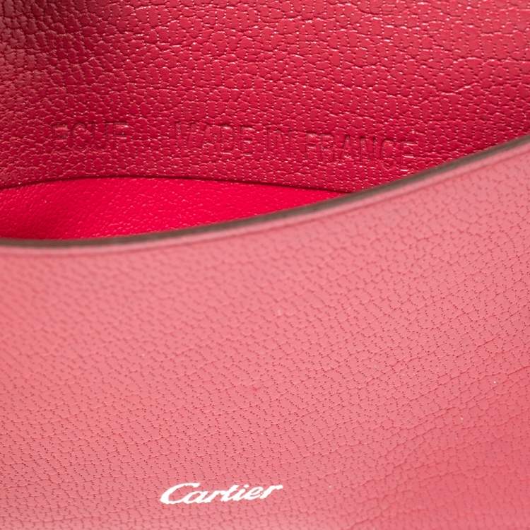 Pre Owned Cartier Fuchsia Leather Simple Slim Card Holder