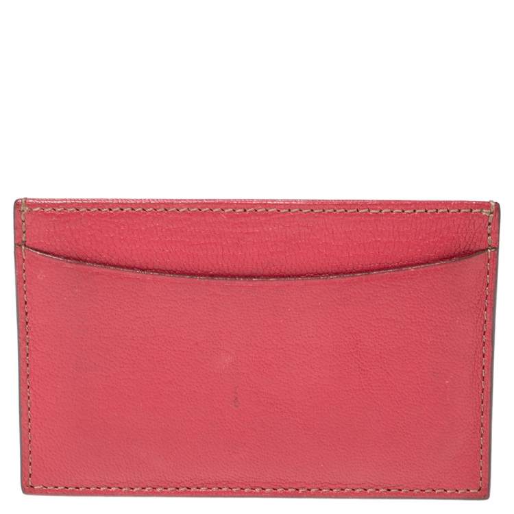 Pre Owned Cartier Fuchsia Leather Simple Slim Card Holder