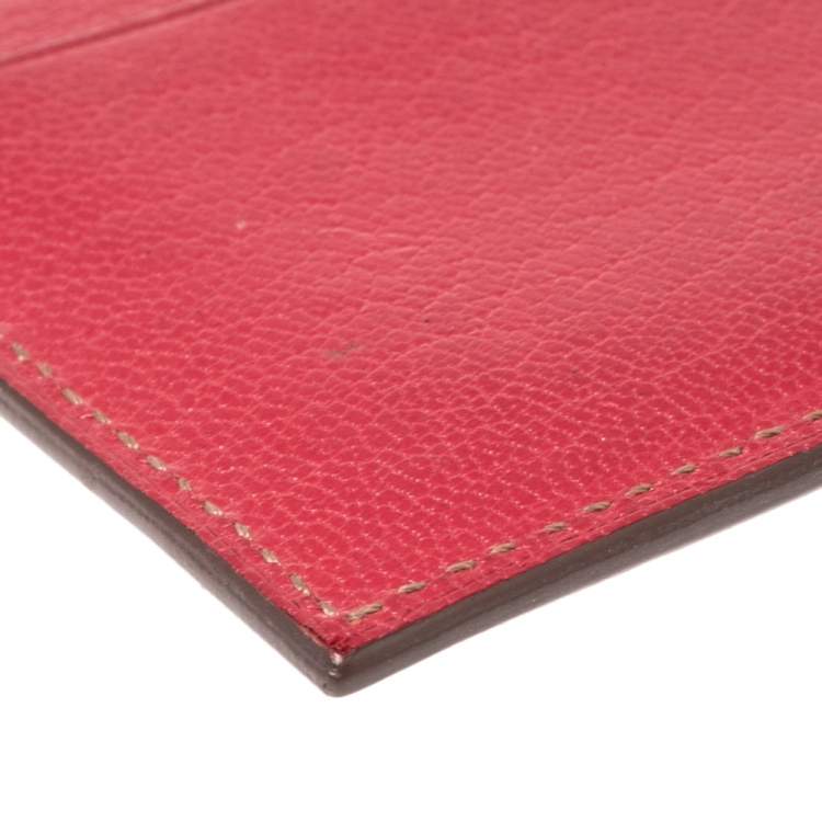 Pre Owned Cartier Fuchsia Leather Simple Slim Card Holder