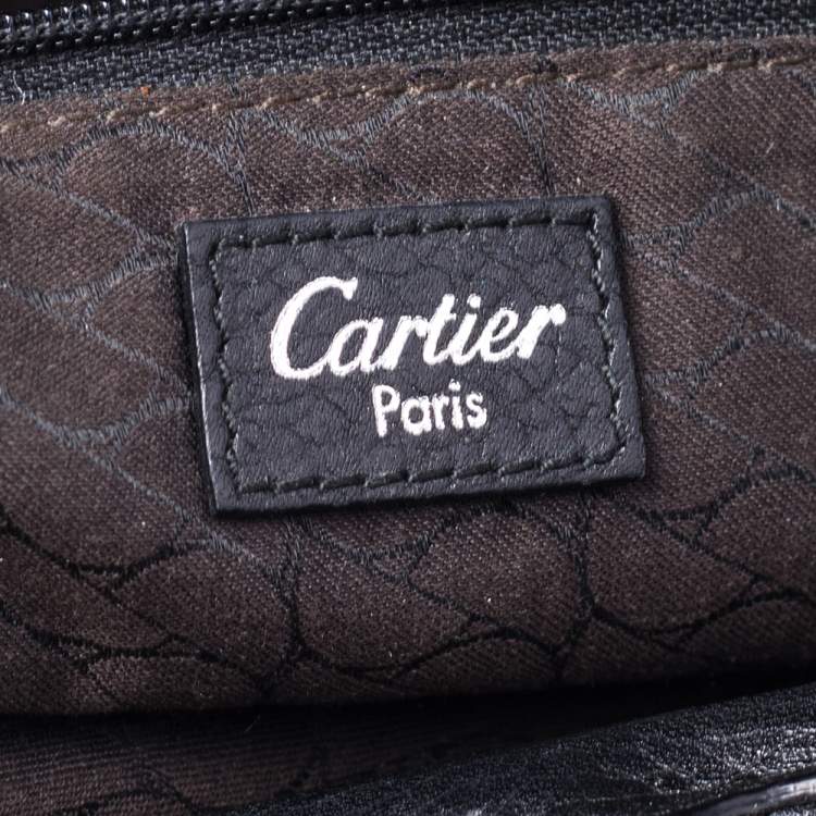 Pre Owned Cartier Black Leather La Dona Chain Link Satchel