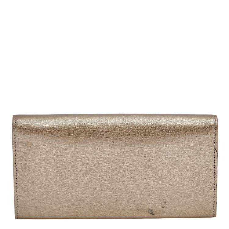 مملوكة مسبقًا Cartier Gold Leather Love Continental Wallet