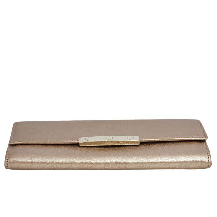 مملوكة مسبقًا Cartier Gold Leather Love Continental Wallet
