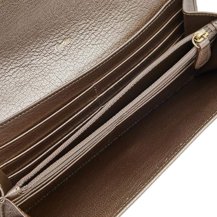 مملوكة مسبقًا Cartier Gold Leather Love Continental Wallet
