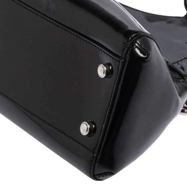 Pre Owned Cartier Black Patent Leather Small Marcello De Cartier Bag