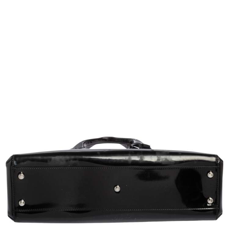 Pre Owned Cartier Black Patent Leather Small Marcello De Cartier Bag