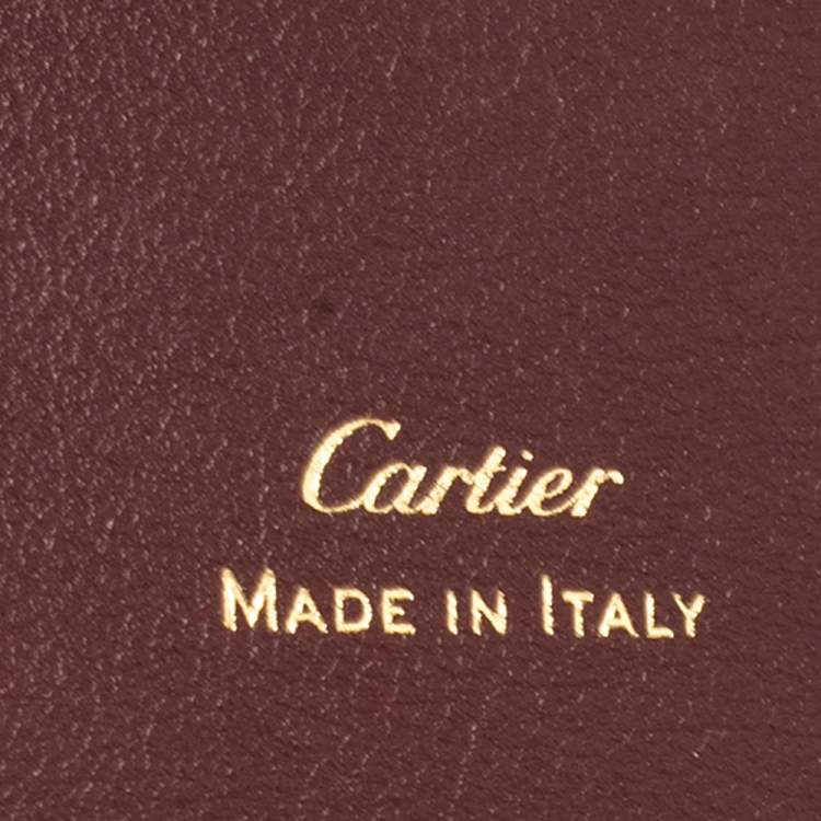مملوكة مسبقًا Cartier Maroon Leather Must De Cartier Bifold Wallet