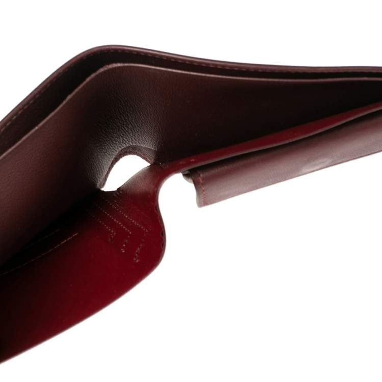 مملوكة مسبقًا Cartier Maroon Leather Must De Cartier Bifold Wallet