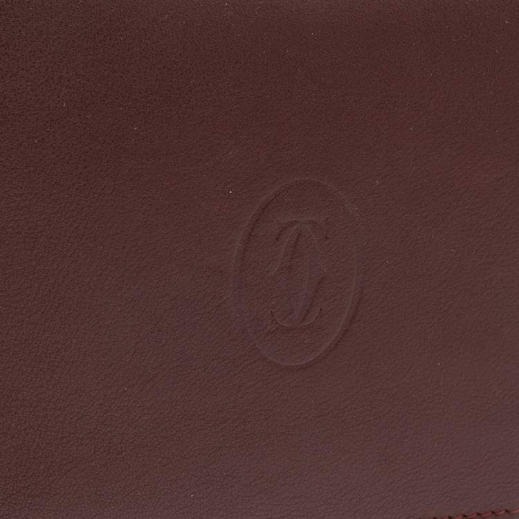 مملوكة مسبقًا Cartier Maroon Leather Must De Cartier Bifold Wallet