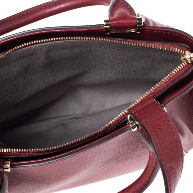 Pre Owned Cartier Maroon Leather Mini C de Cartier Satchel
