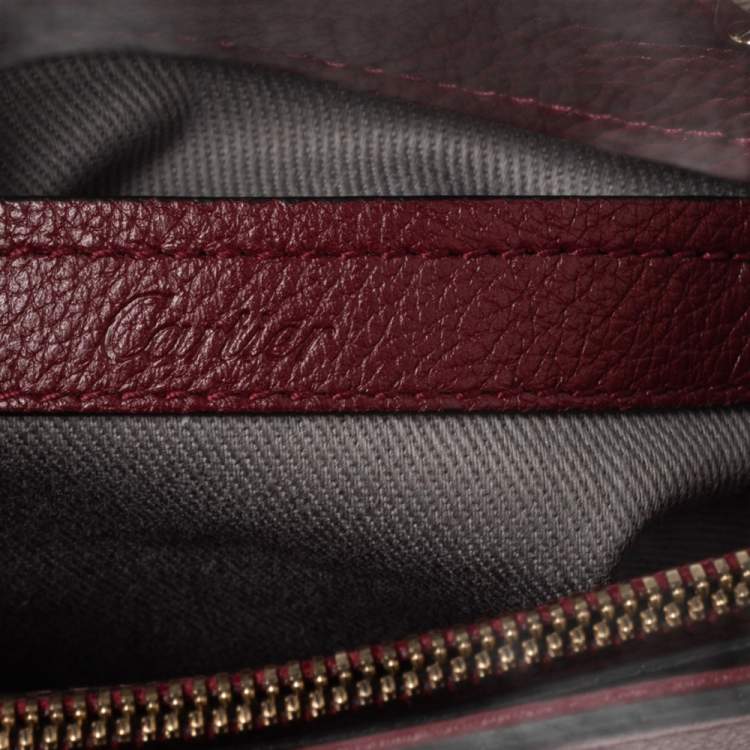 Pre Owned Cartier Maroon Leather Mini C de Cartier Satchel