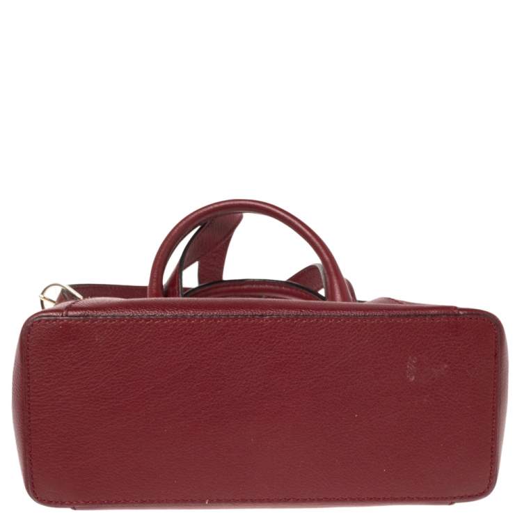 Pre Owned Cartier Maroon Leather Mini C de Cartier Satchel