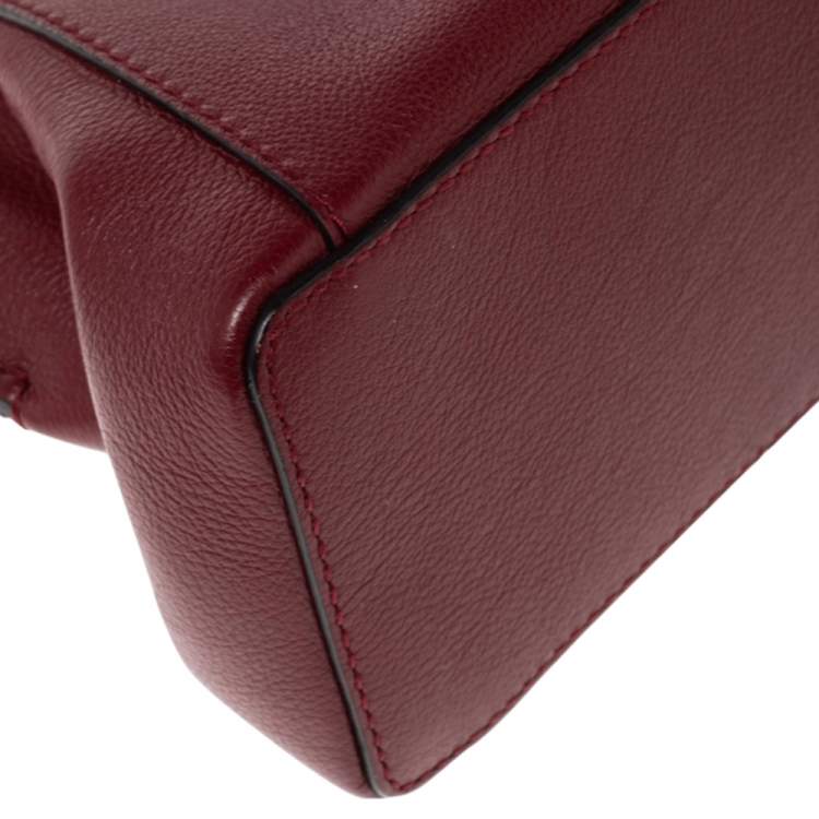 Pre Owned Cartier Maroon Leather Mini C de Cartier Satchel