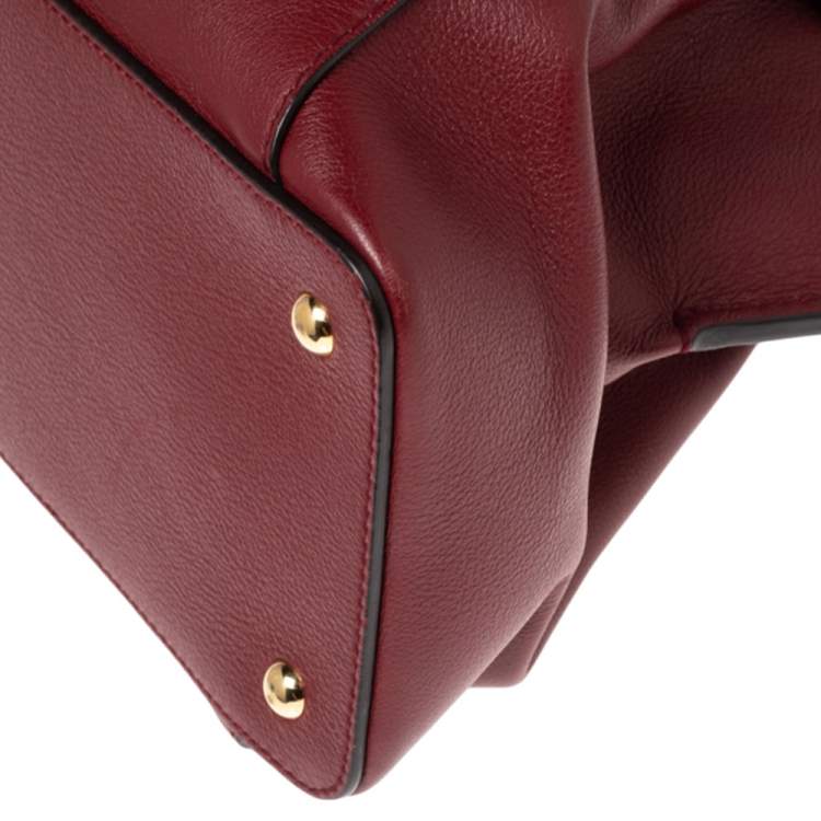 Pre Owned Cartier Burgundy Leather Small C de Cartier Satchel
