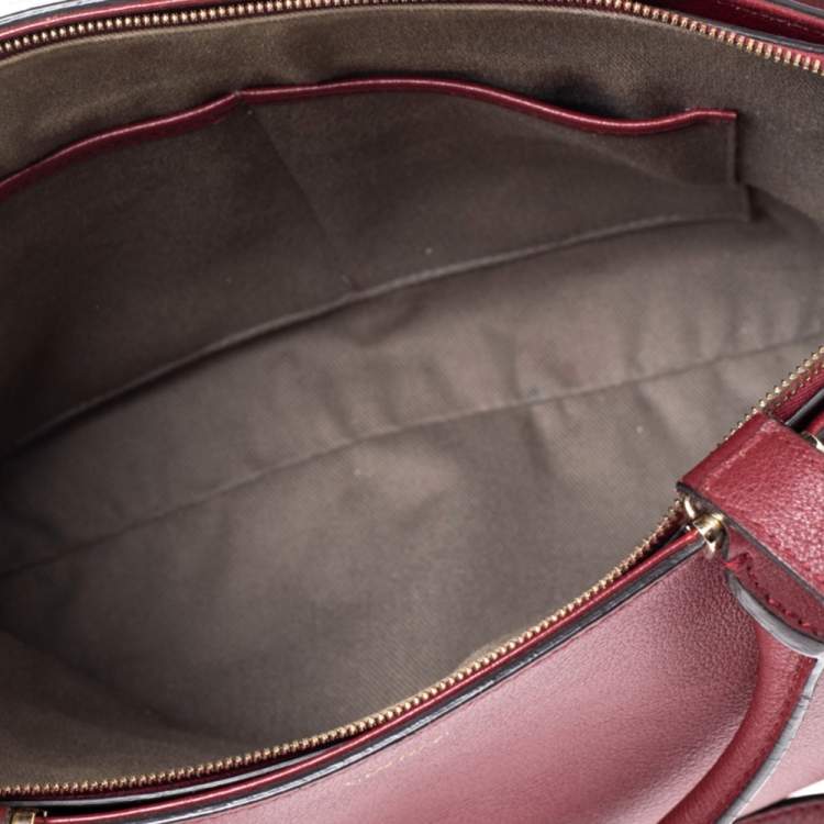 Pre Owned Cartier Burgundy Leather Small C de Cartier Satchel