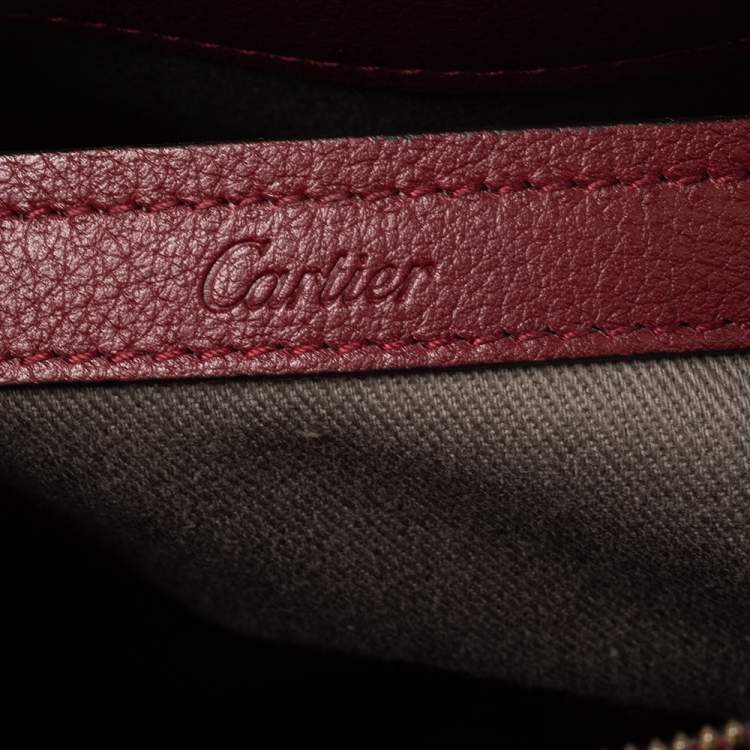 Pre Owned Cartier Burgundy Leather Small C de Cartier Satchel