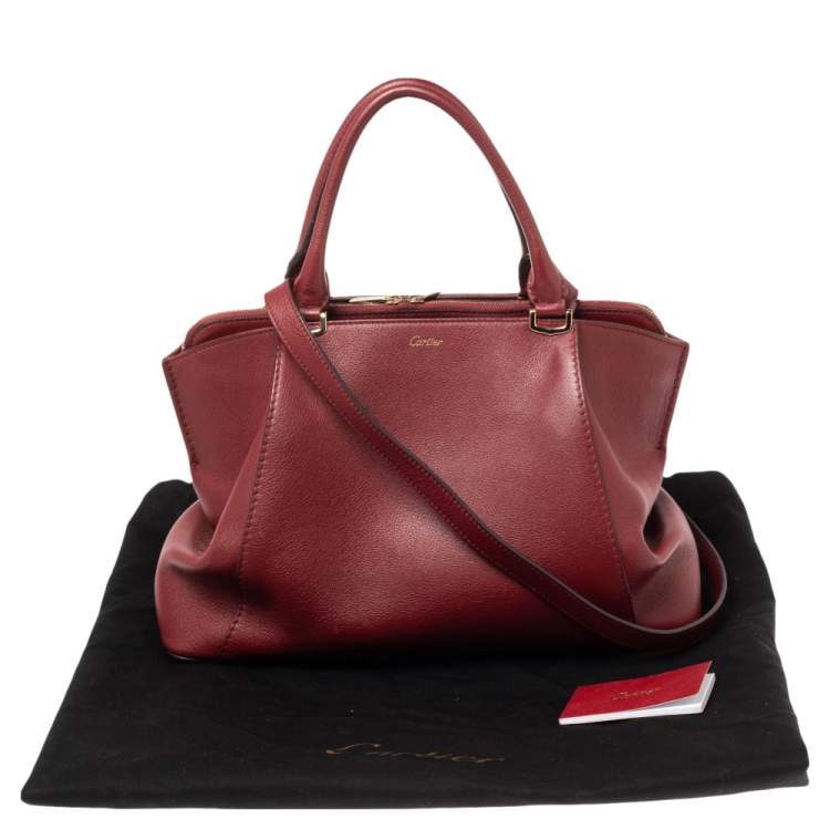 Pre Owned Cartier Burgundy Leather Small C de Cartier Satchel