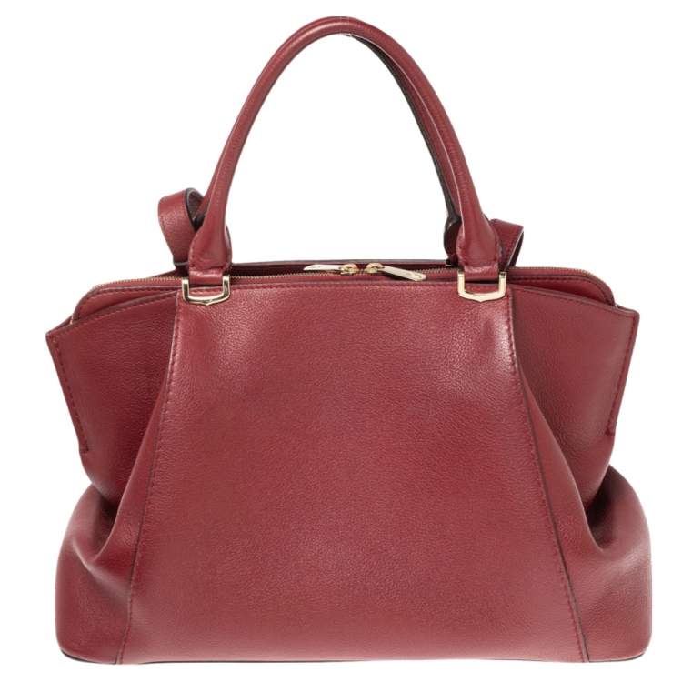 Pre Owned Cartier Burgundy Leather Small C de Cartier Satchel