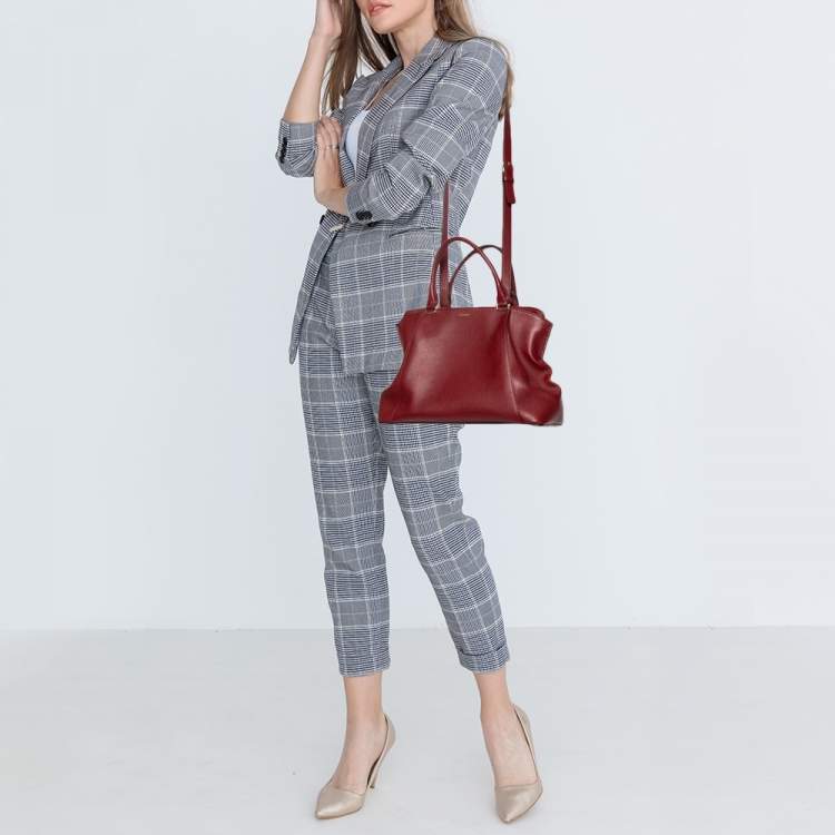 Pre Owned Cartier Burgundy Leather Small C de Cartier Satchel