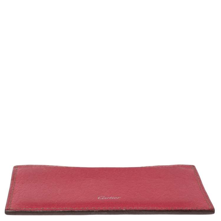 Pre Owned Cartier Pink Leather Les Must De Cartier Card Holder