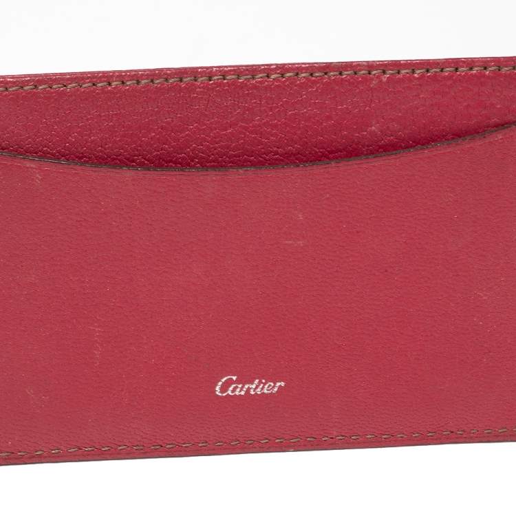 Pre Owned Cartier Pink Leather Les Must De Cartier Card Holder