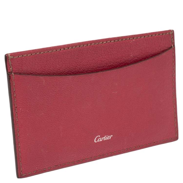 Pre Owned Cartier Pink Leather Les Must De Cartier Card Holder