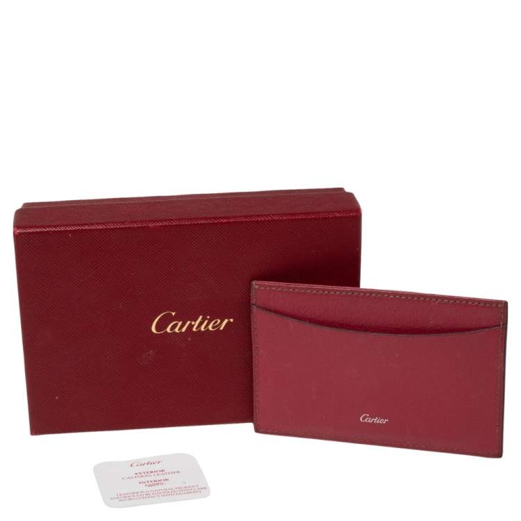 Pre Owned Cartier Pink Leather Les Must De Cartier Card Holder
