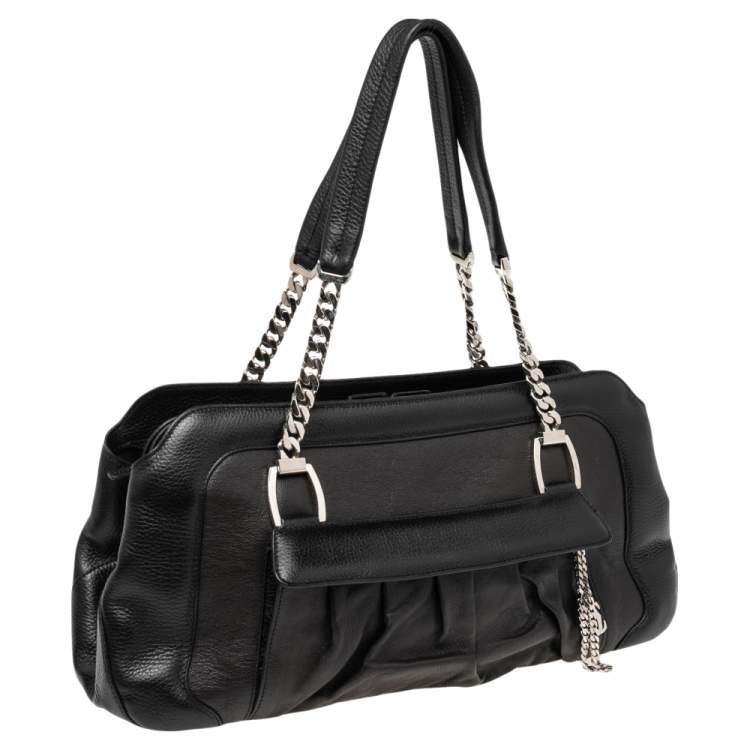 Pre Owned Cartier Black Leather La Dona Shoulder Bag