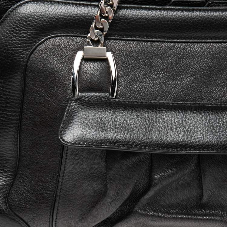 Pre Owned Cartier Black Leather La Dona Shoulder Bag