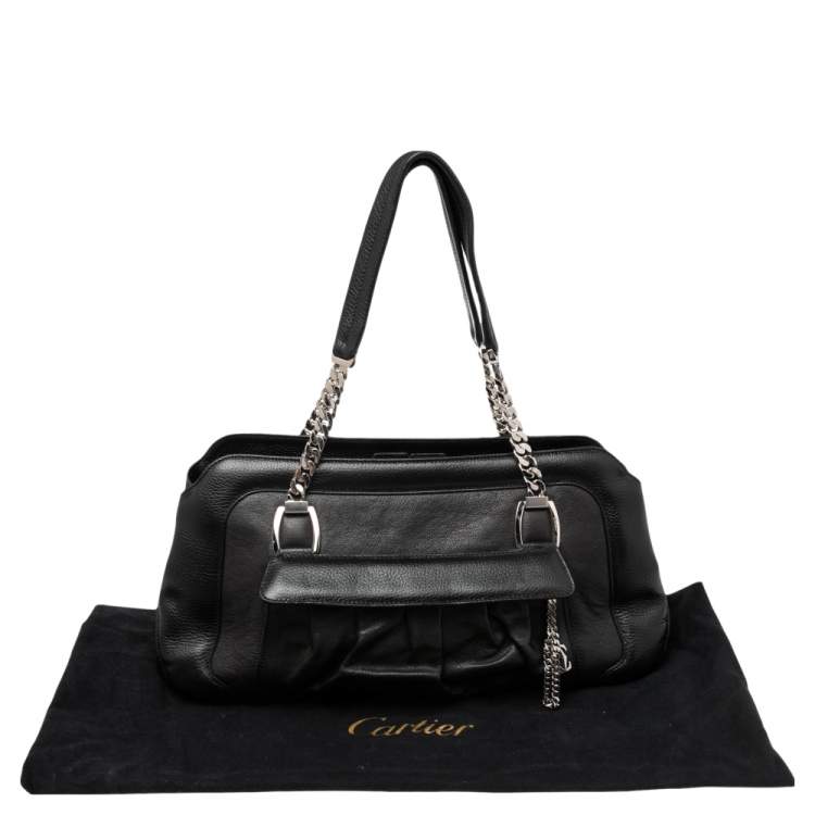 Pre Owned Cartier Black Leather La Dona Shoulder Bag