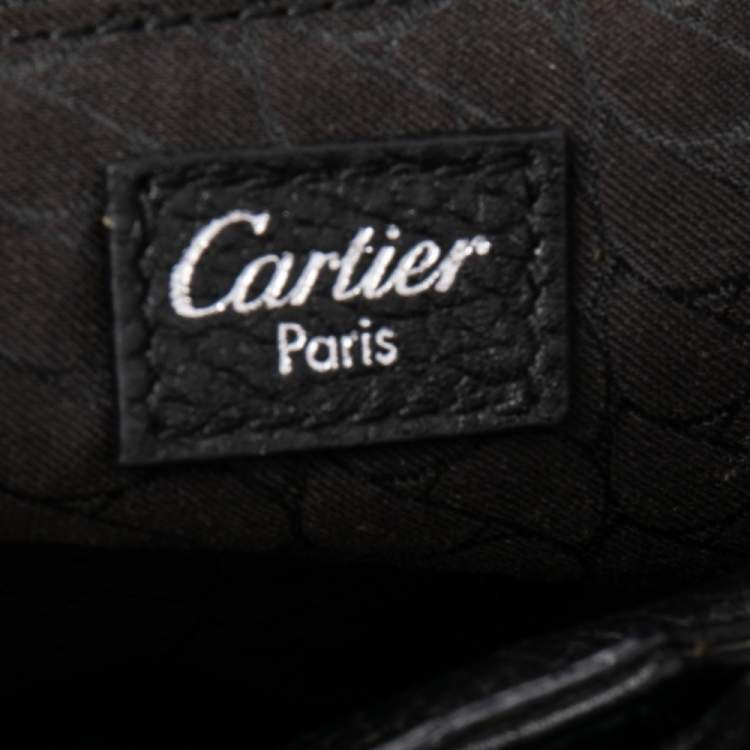 Pre Owned Cartier Black Leather La Dona Shoulder Bag