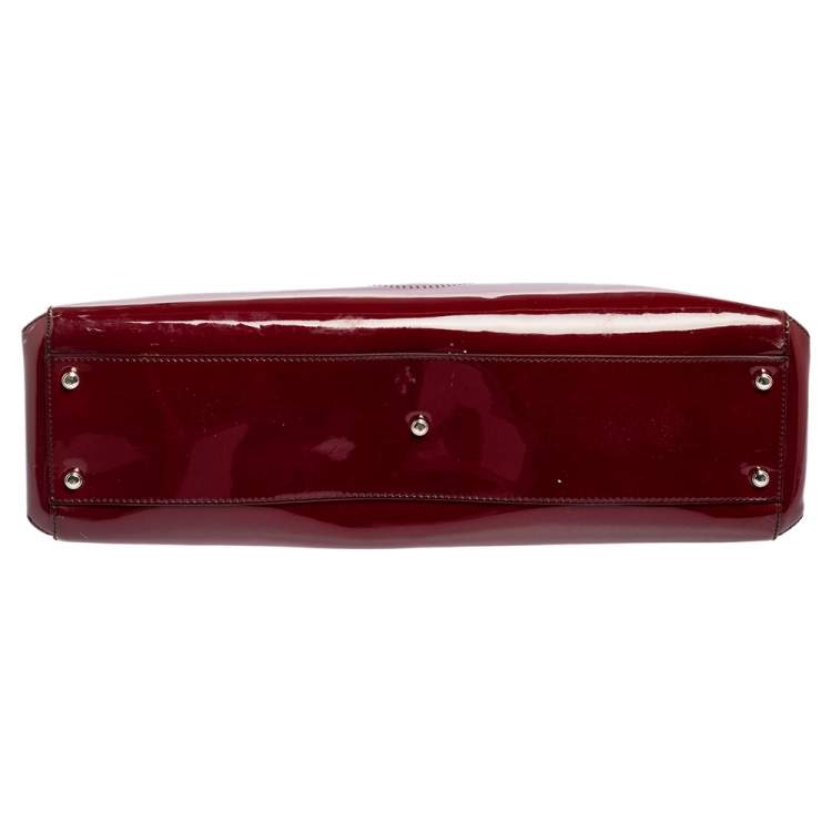 Pre Owned Cartier Red Patent Leather Large Marcello de Cartier Bag