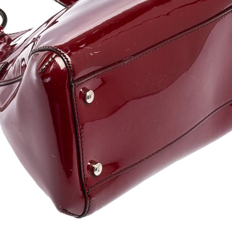 Pre Owned Cartier Red Patent Leather Large Marcello de Cartier Bag