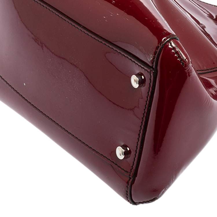 Pre Owned Cartier Red Patent Leather Large Marcello de Cartier Bag
