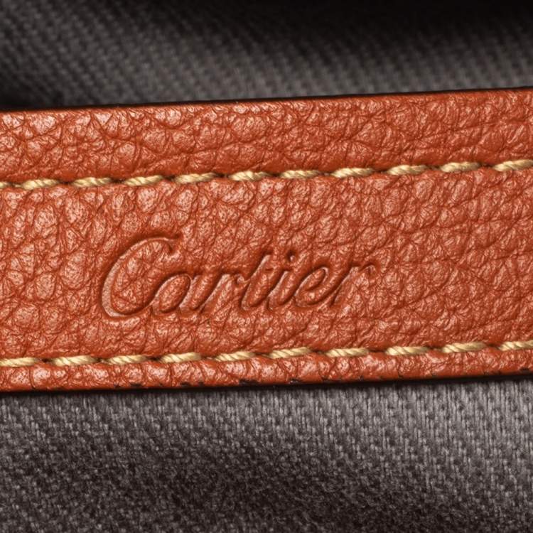 Pre Owned Cartier Orange Leather C De Cartier Medium Satchel