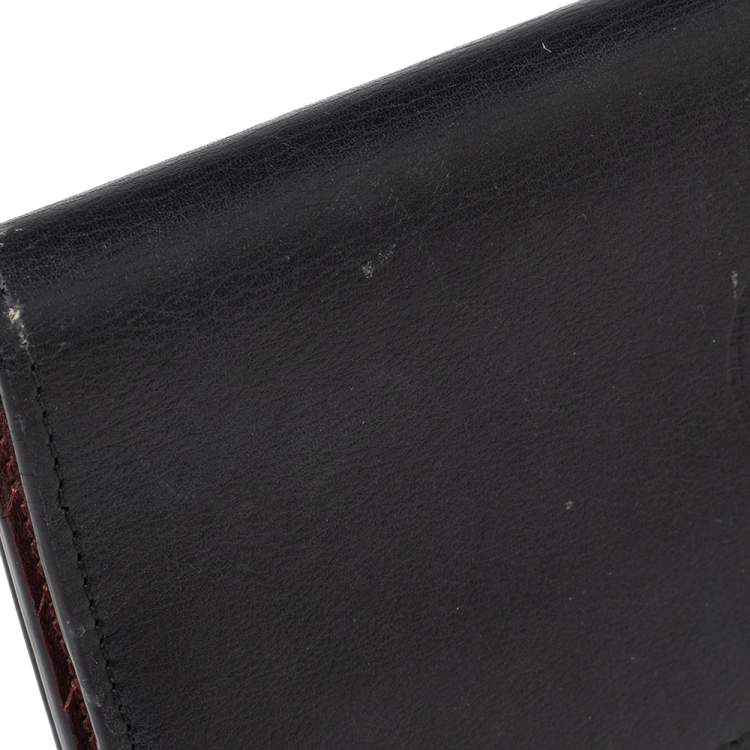 Pre Owned Cartier Black Leather Must De Cartier Zipped International Wallet
