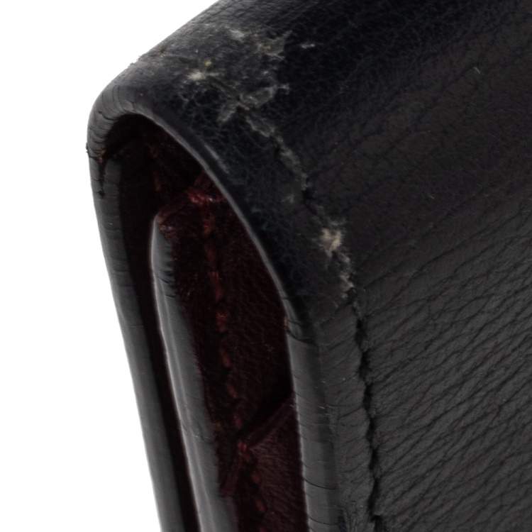 Pre Owned Cartier Black Leather Must De Cartier Zipped International Wallet