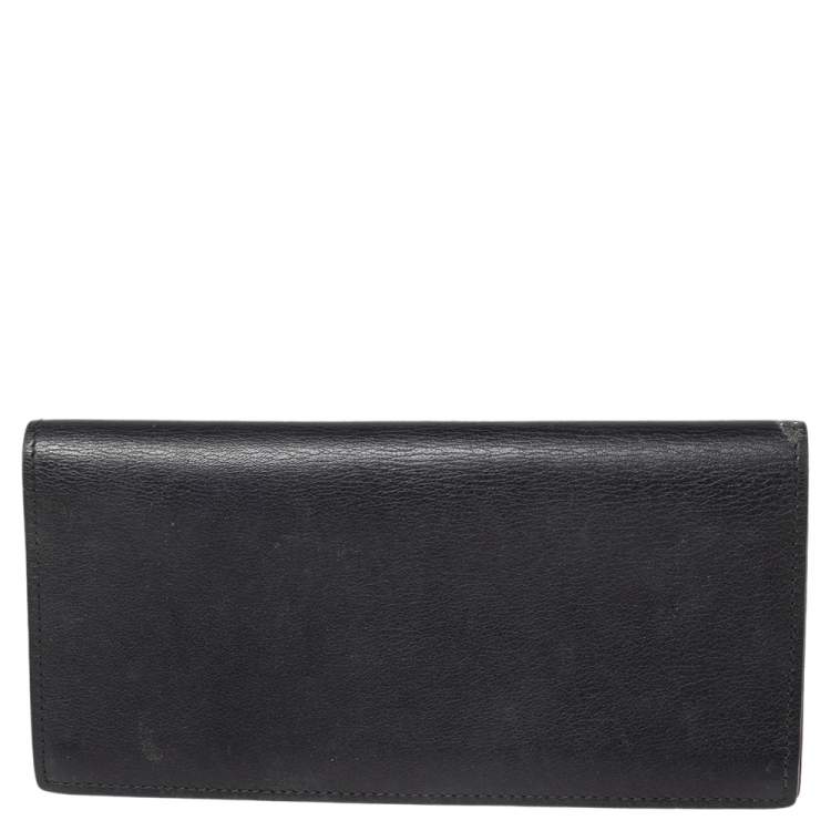 Pre Owned Cartier Black Leather Must De Cartier Zipped International Wallet