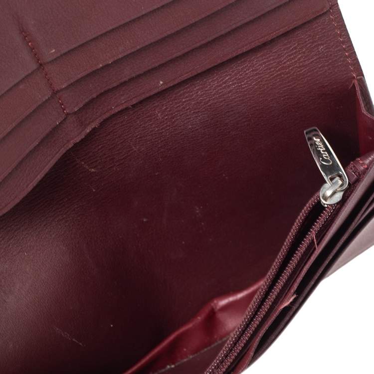 Pre Owned Cartier Black Leather Must De Cartier Zipped International Wallet