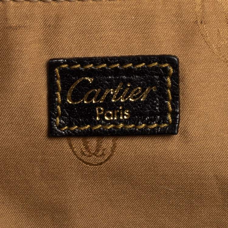 Pre Owned Cartier Black Leather Large Marcello de Cartier Bag