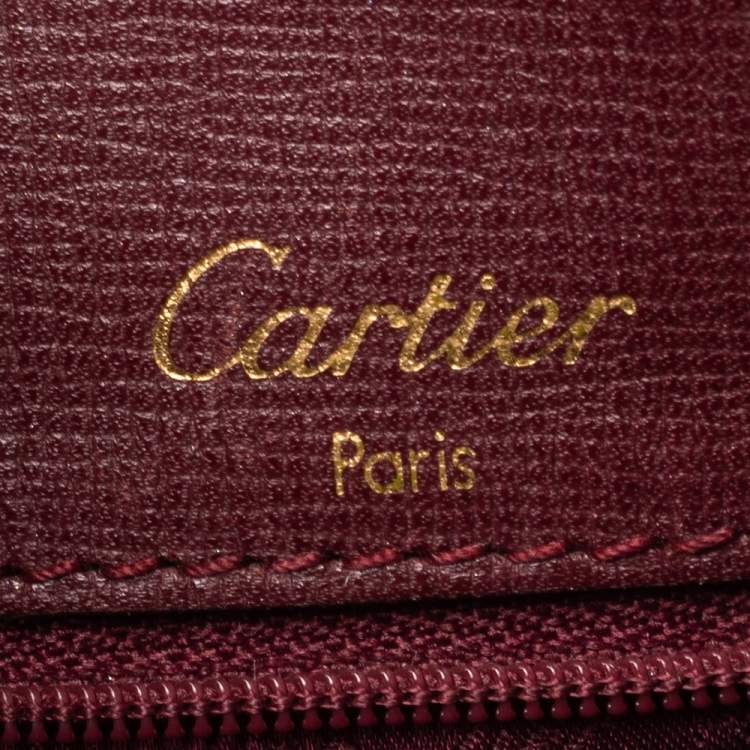 Pre Owned Cartier Burgundy Leather Bucket Bag