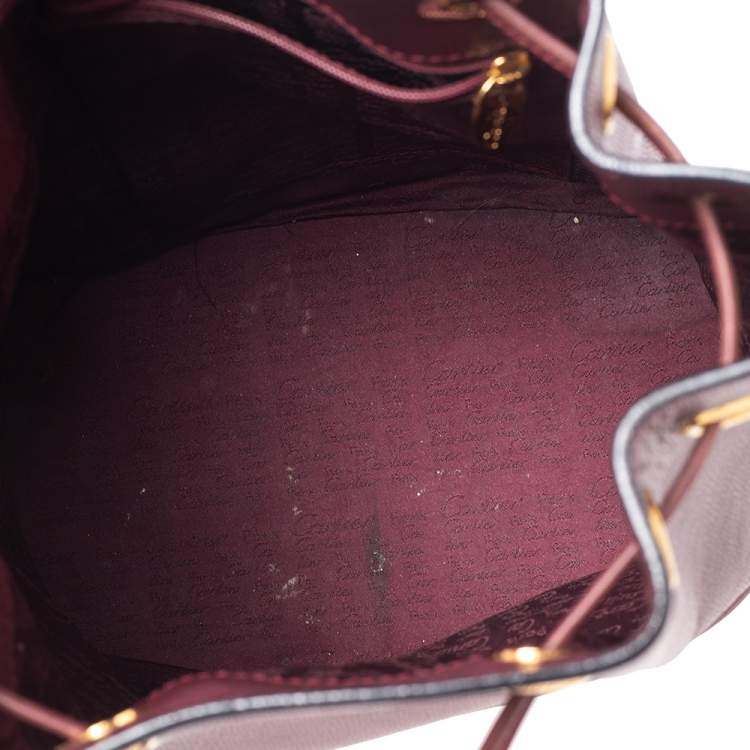 Pre Owned Cartier Burgundy Leather Bucket Bag