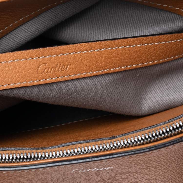 مملوكة مسبقًا Cartier Brown Leather C De Cartier Medium Satchel