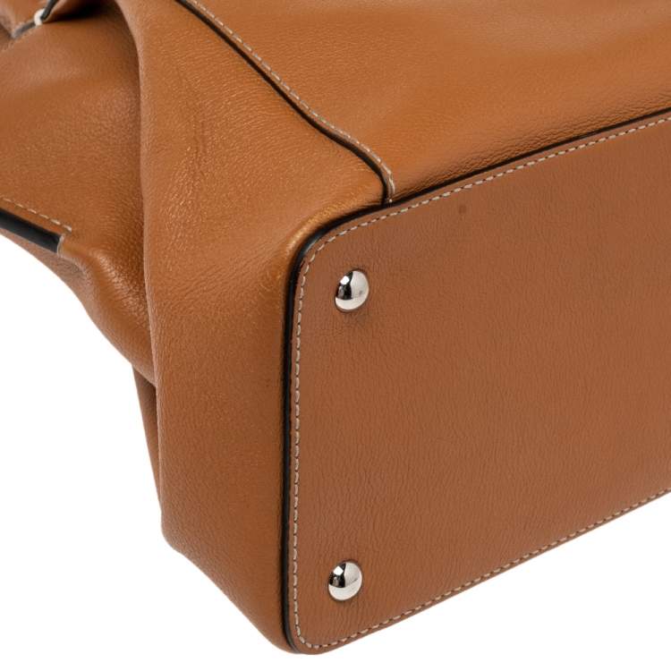 مملوكة مسبقًا Cartier Brown Leather C De Cartier Medium Satchel
