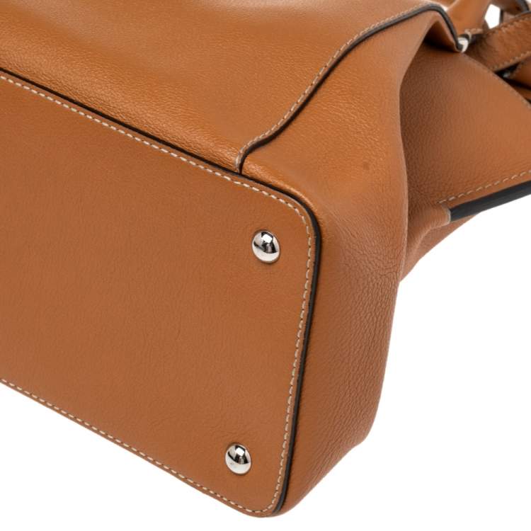 مملوكة مسبقًا Cartier Brown Leather C De Cartier Medium Satchel