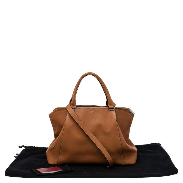 مملوكة مسبقًا Cartier Brown Leather C De Cartier Medium Satchel