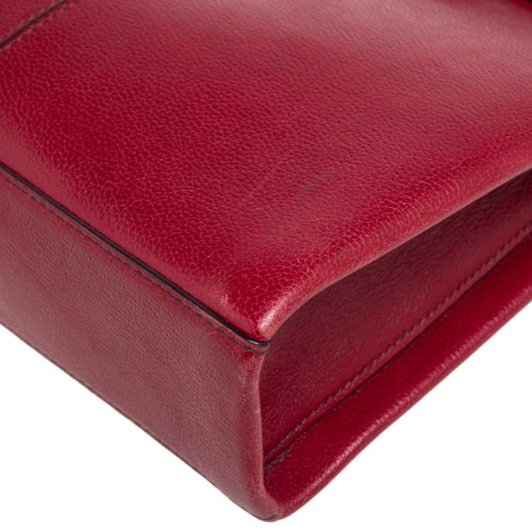 Pre Owned Cartier Red Patent Leather/Suede and Python Classic Feminine Line Chain Bag