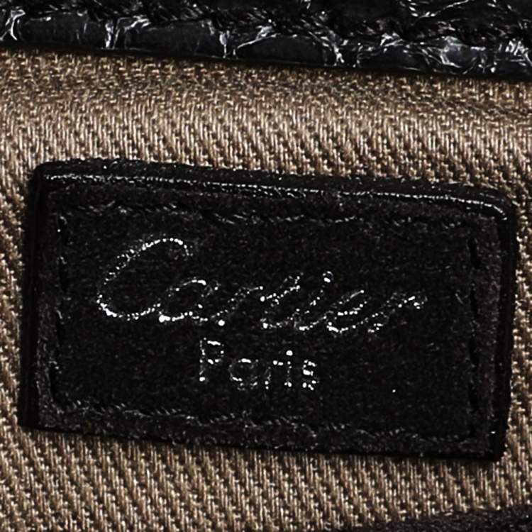 Pre Owned Cartier Brown Suede and Python Marcello de Cartier Hobo