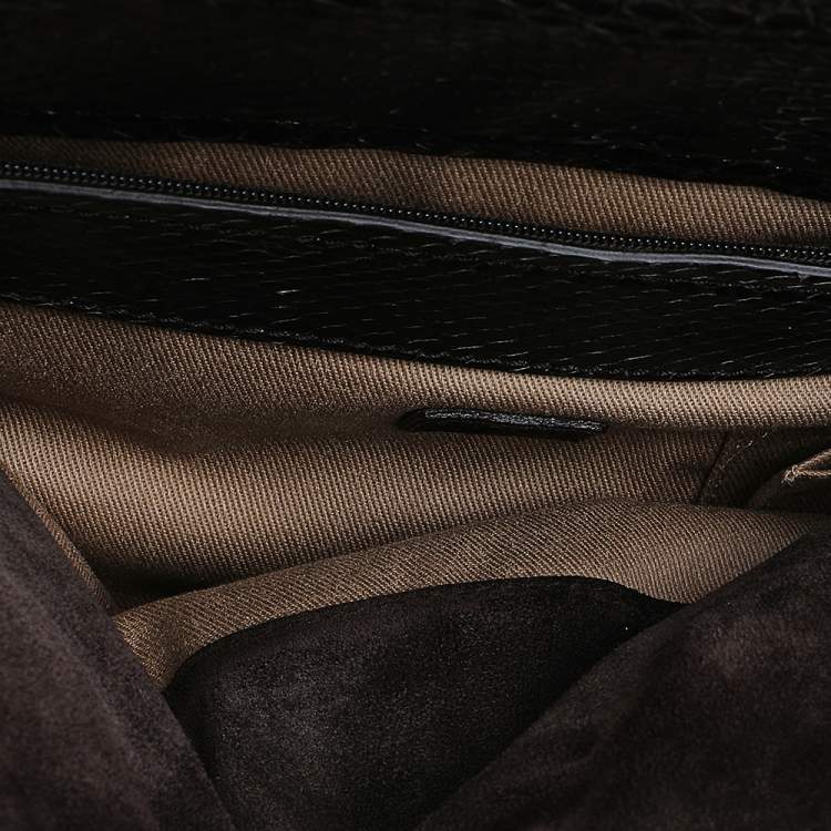 Pre Owned Cartier Brown Suede and Python Marcello de Cartier Hobo