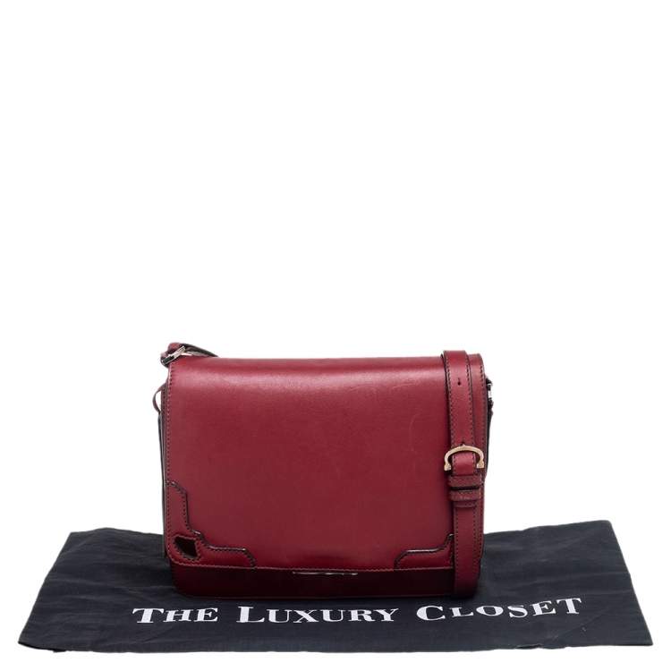Pre Owned Cartier Red Leather Flap Shoulder Bag